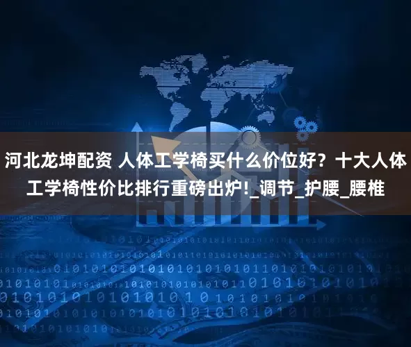 河北龙坤配资 人体工学椅买什么价位好？十大人体工学椅性价比排行重磅出炉!_调节_护腰_腰椎